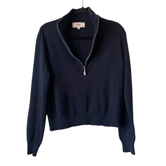 Kilte The Taylor Quarter Zip Cashmere Cotton Blend Sweater Size 2 Medium - Picture 4 of 13